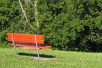 Take a rest after finishing hole 11, the longest hole on Cedar Creek East. 