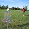 Putting at hole 9